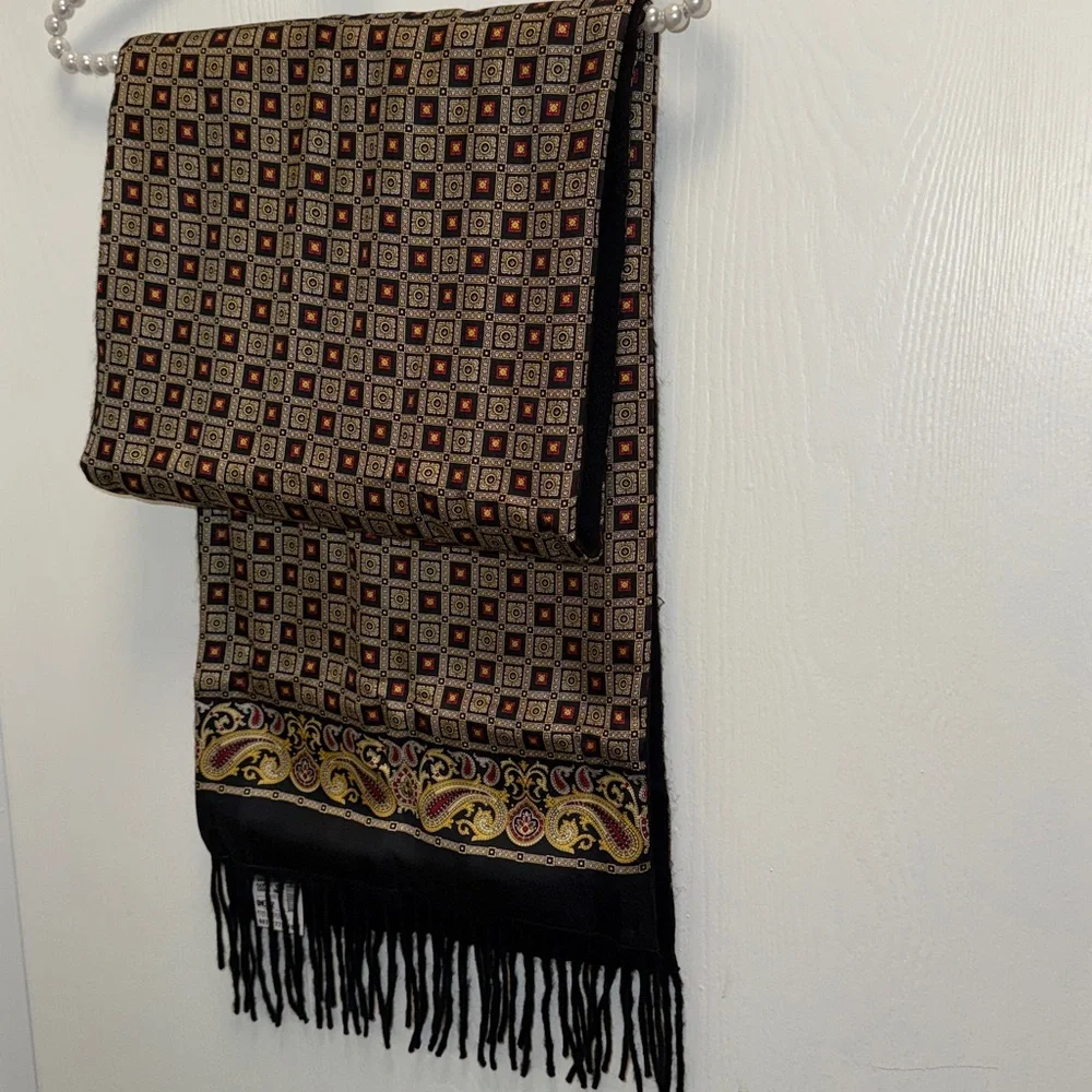 Jos. A. Bank Black Silk & Wool Scarf